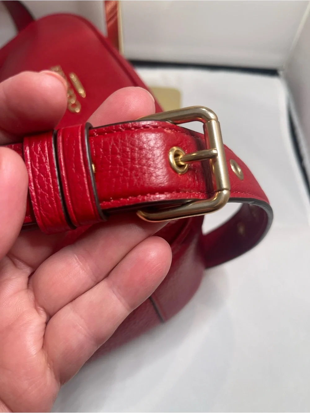 Coach Ellie File Bag in Red Pebbled Leather (C1648) - Picture 8 of 9